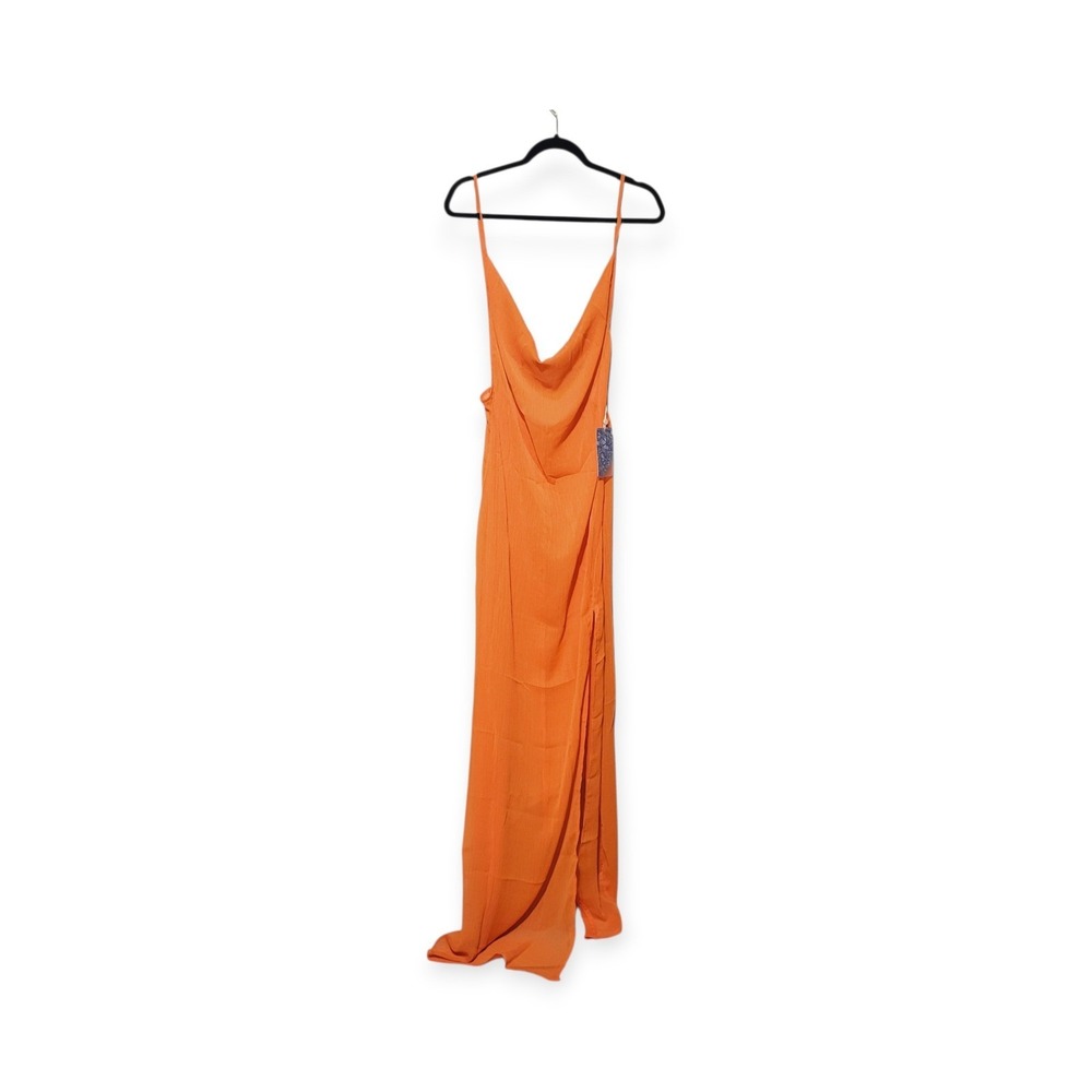 Toluca Gisele Maxi Cowl Neck Sheer Dress M NWT Nectar Orange TS-02-58NEC-M